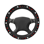 Dog Paw Love Heart Print Steering Wheel Cover Universal 15 Inches Anti Slip Neoprene Car Steering Wheel Protector for Women Men CM World