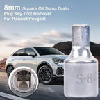 Square Oil Pan Screw Wrench Vanadium Steel Stabilizer Oil Sump Drain Plug Automotive Repair Tool Kit Engine Maintenance