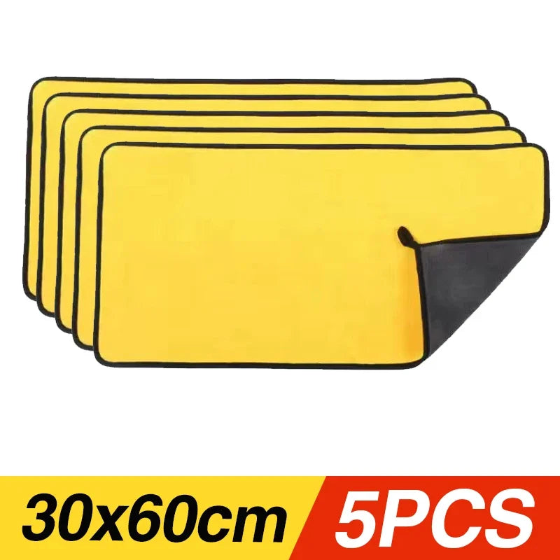 1/3/5/10PCS Car Wash Towels Cleaning Cloth Absorbent Dry Cloth General Purpose Microfiber Towel Thickened Yellow 30/40/60cm CM World