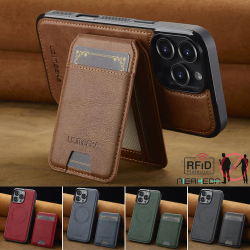 2 In 1 Detachable Leather Case For iPhone 16 17 Air 16E 15 14 13 12 11 Pro XS Max XR 8 Plus SE Mini Card Pocket Magnetic Cover Car Mobile World