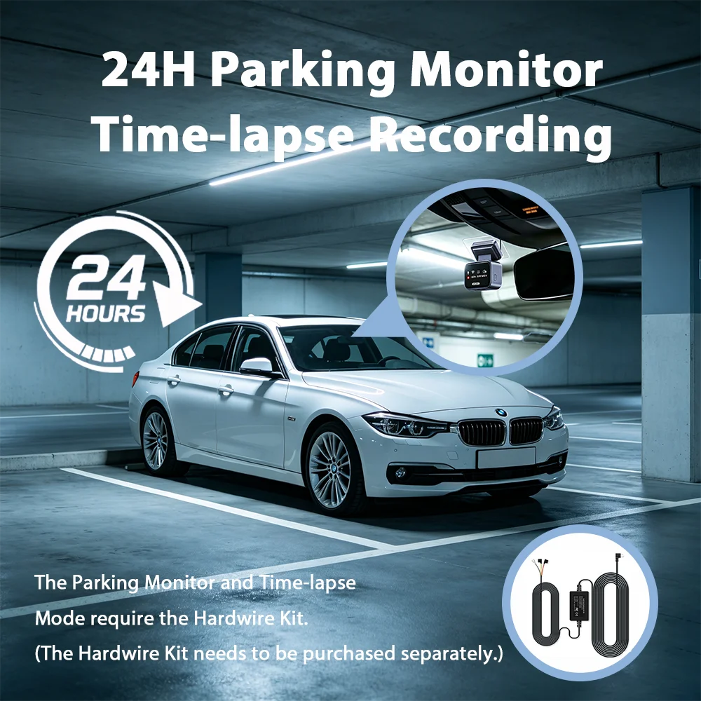 Car DVR 2K QHD Mini Dashcam WiFi APP Control 24H Parking Monitor Night Vision G-Sensor Black Box Car Driving Recorder