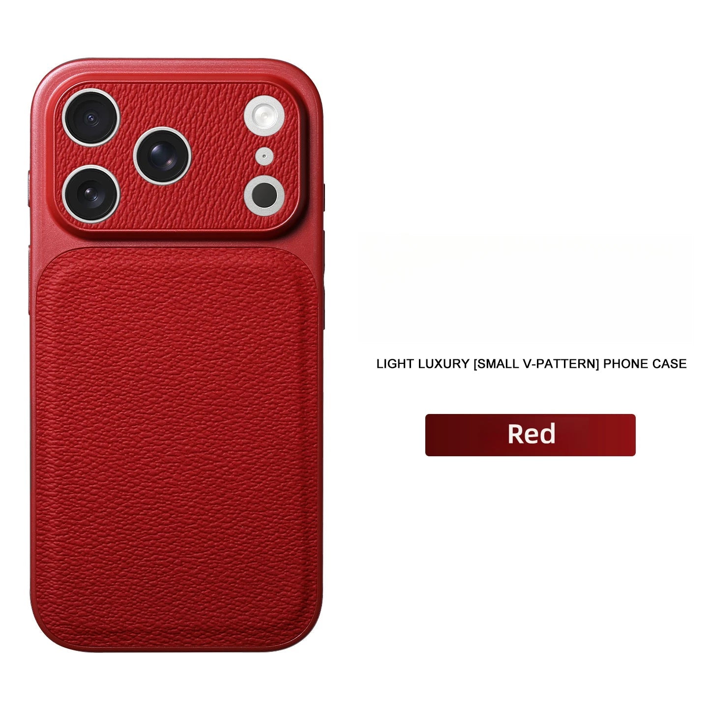Solid Color Lychee Grain Leather Phone Case, Anti-Scratch & Shockproof Protective Cover for iPhone 17 Pro Max  16 15 14 13 Air Car Mobile World
