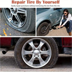 Durable Wear-Resistant Tubeless Tire Repair Kit Fast Puncture Fix with Rubber Strips, Universal for Cars, Motorcycles & Bicycles CM World