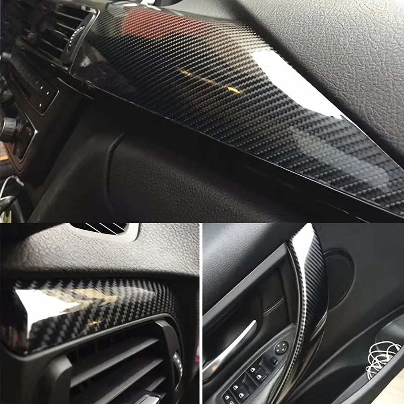 Carbon Fiber Car Body Vinyl Wrap Matte Accessories Glossy Black Sticker 3D 4D 5D 6D Auto Foil Cover Motorcycle Decoration Film Car Mobile World