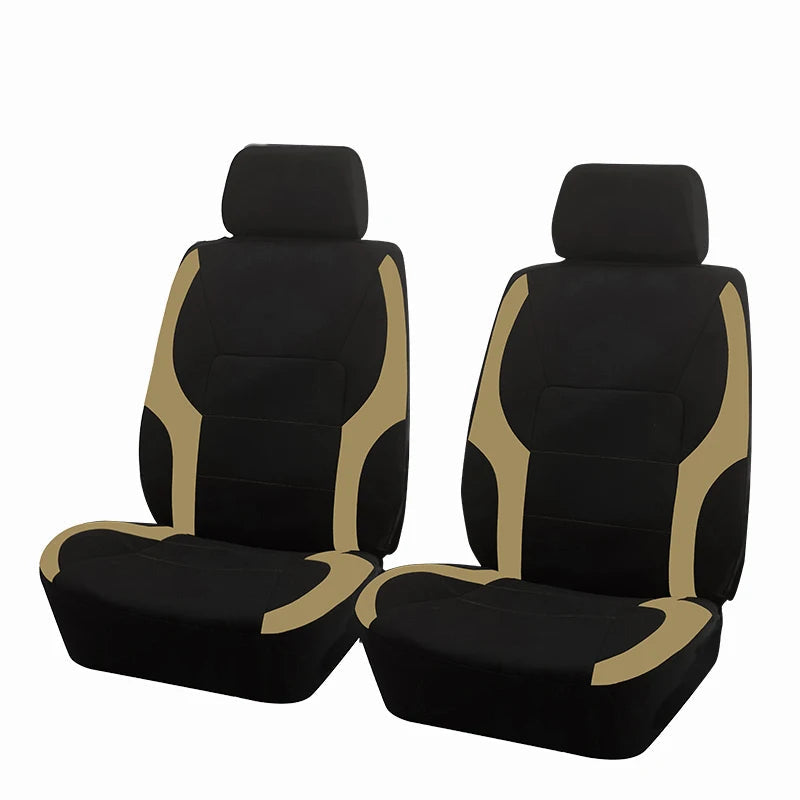 AUTO PLUS Sports Universal Polyester Car Seat Cover Set Fit Most Car Plain Fabric Bicolor Stylish Car Accessories Seat Protector CM World