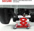 450 Lbs Low Profile Transmission Jack with Safety Straps Auto Repair 7-23" Lift with 2M Safety Straps & 4 Brake Wheels CM World