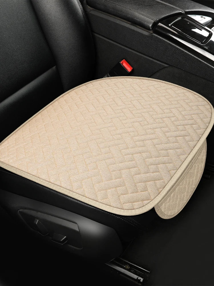 Car seat cushion, all season universal linen, driver's seat cover, small waist, single piece three piece set, half pack CM World