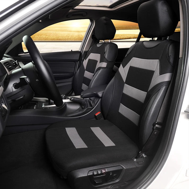 2PCS Wear Resistant Car Seat Covers Sports Tank Top Style Car Front Seat Cushion Cover Universal Protector Car Accessories
