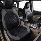 Universal Faux Leather Car Seat Covers Full Set – Includes Front Seats and Rear Bench, Fits Most SUVs and Trucks CM World