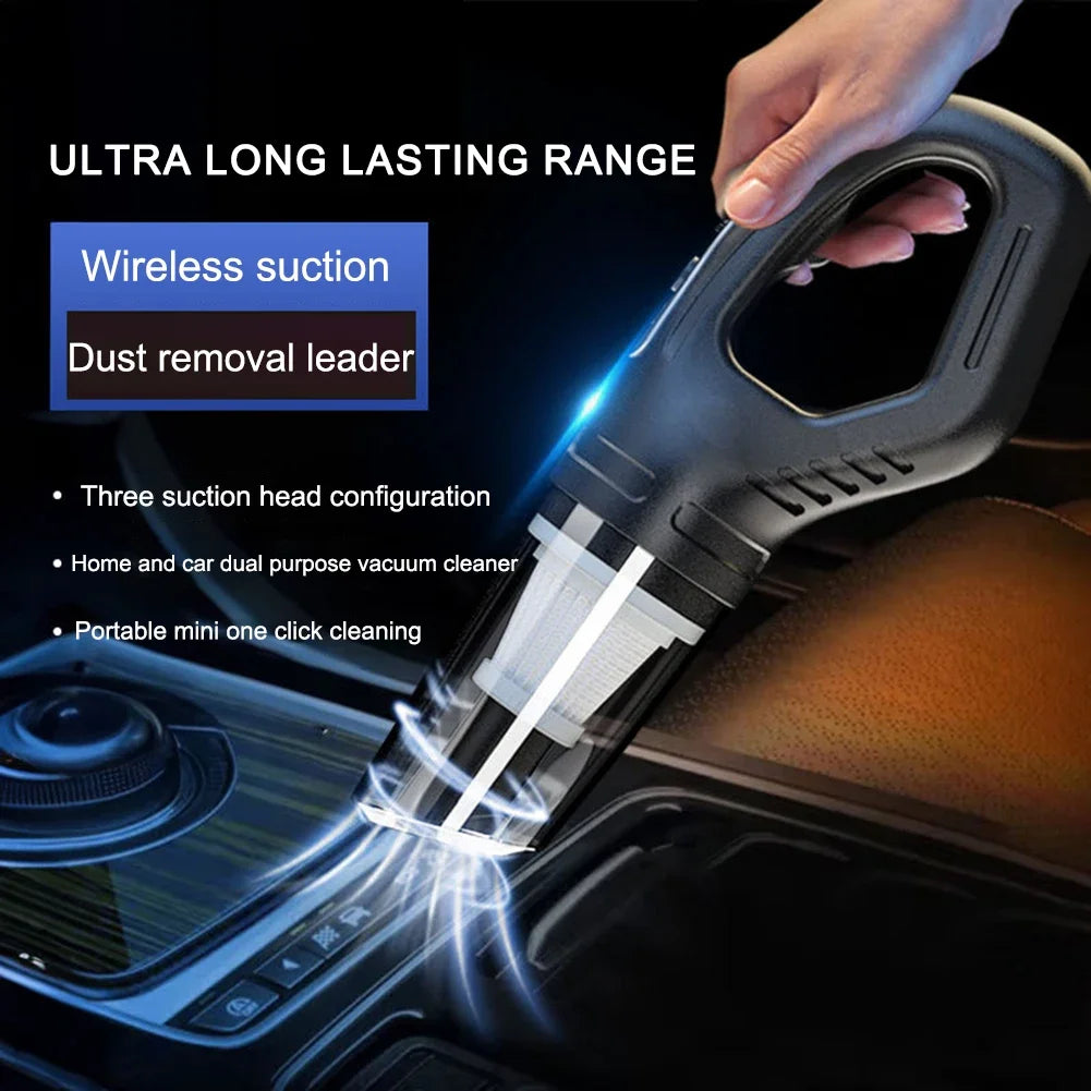 120W Portable Car Vacuum Cleaner USB Charging Handheld Cordless Vacuum Cleaner Powerful Suction for Auto Home Office Pet Hair Car Mobile World