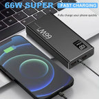 66W 20000mAh Fast Charger Power Bank Portable Battery Charger USB Two-way Quick Charging for iPhone Xiaomi Huawei Samsung Car Mobile World