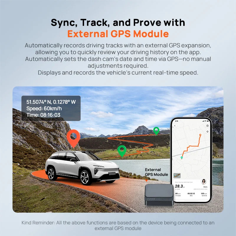 70mai Dash Cam S410 Touch Screen Full View 1944P External GPS 24H Parking Monitor Front and Backyup Car DVR Mirror 70mai S410