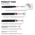 5PCS Telescopic Magnetic Pickup Tool, Portable Extendable Magnet Wand With Inspection Mirror, 360° Rotation, For Car Maintenance CM World