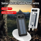Lenovo Solar Power Bank 50000mAh Large Capacity Mobile Power Fast Charging Battery Dual Usb 4 Cables LED Digital Display Car Mobile World