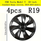 4Pcs 19 Inch Hubcap For Model Y 2020-2024 Wheel Cover Symmetric Turbine Matte Black Full Rim Protector Car Exterior Accessories