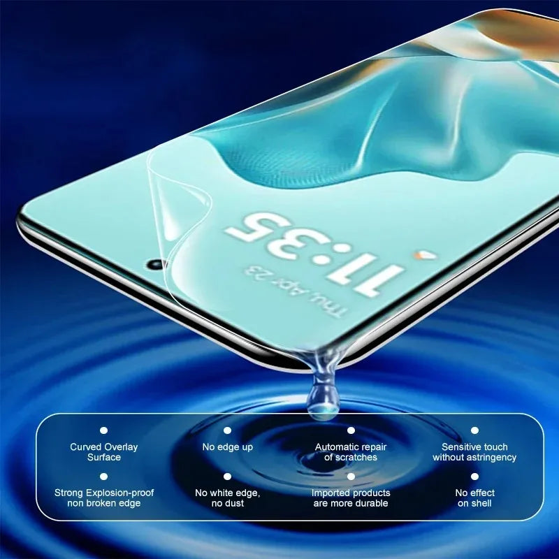 5Pcs Hydrogel Film For Samsung A17 A16 A15 A56 A55 A36 A35 Full Cover Screen Protector For Samsung S25 S24 S23 Ultra Plus Car Mobile World