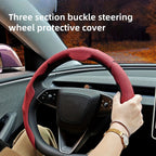 Universal Car PU Nappa Leather Steering Wheel Cover for Men and Women, All-Season, Anti-Slip, Sweat-Absorbent, Wear-Resistant CM World