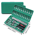 Motorcycle Repair Tool Kit 1/4-Inch Socket Set Car Repair Tool Ratchet Torque Wrench Combo Auto Repairing Set Mechanic Tools CM World