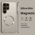 Luxury Ultra Thin Metallic Paint Skin-friendly Frameless Case For Samsung S26 Ultra S25 S24 S23 Plus for Magsafe Anti-drop Cover