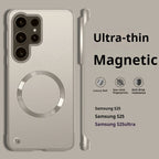 Luxury Ultra Thin Metallic Paint Skin-friendly Frameless Case For Samsung S26 Ultra S25 S24 S23 Plus for Magsafe Anti-drop Cover