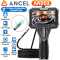 Two-Way Articulating Borescope IP67 6.5MM Dual Lens Endoscope Inspection Camera 7 LED Lights ANCEL Car Inspection Tools