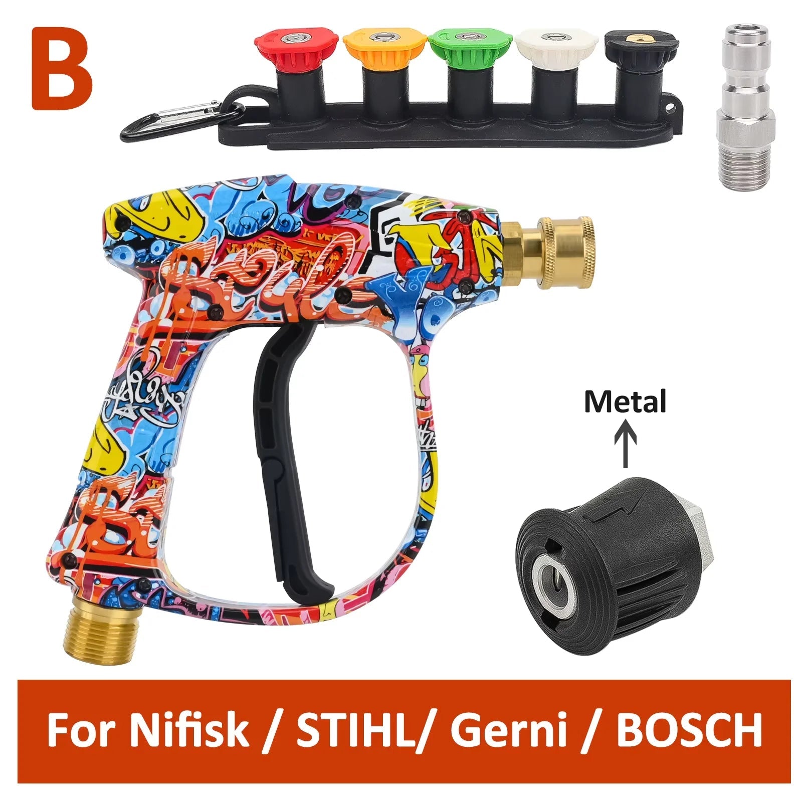 Pressure Washer Water Gun for Car Cleaning Hose Connector For Karcher Nilfisk Parkside Bosch Quick Connector Nozzles CM World