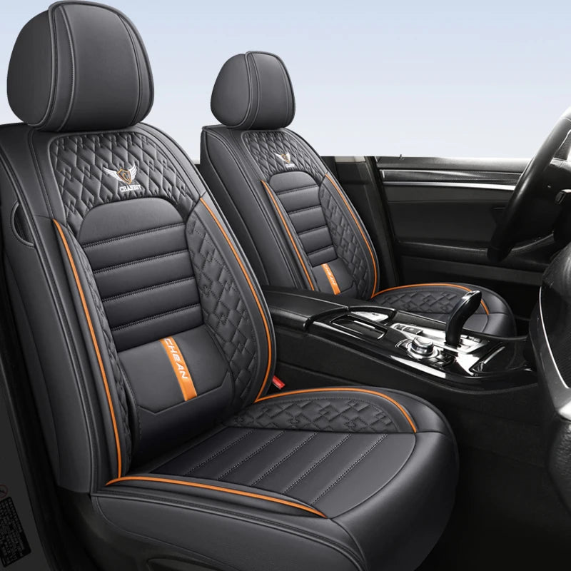5-seat universal car seat cover, new nappa leather ice silk fixed lumbar support, four-season universal, suitable for most cars CM World