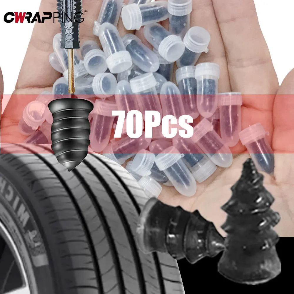 Car Vacuum Tyre Repair Nail 70pcs Motorcycle Truck Scooter Bike Tire Puncture Repair Tubeless Tools for Car Tire Repair Tools CM World