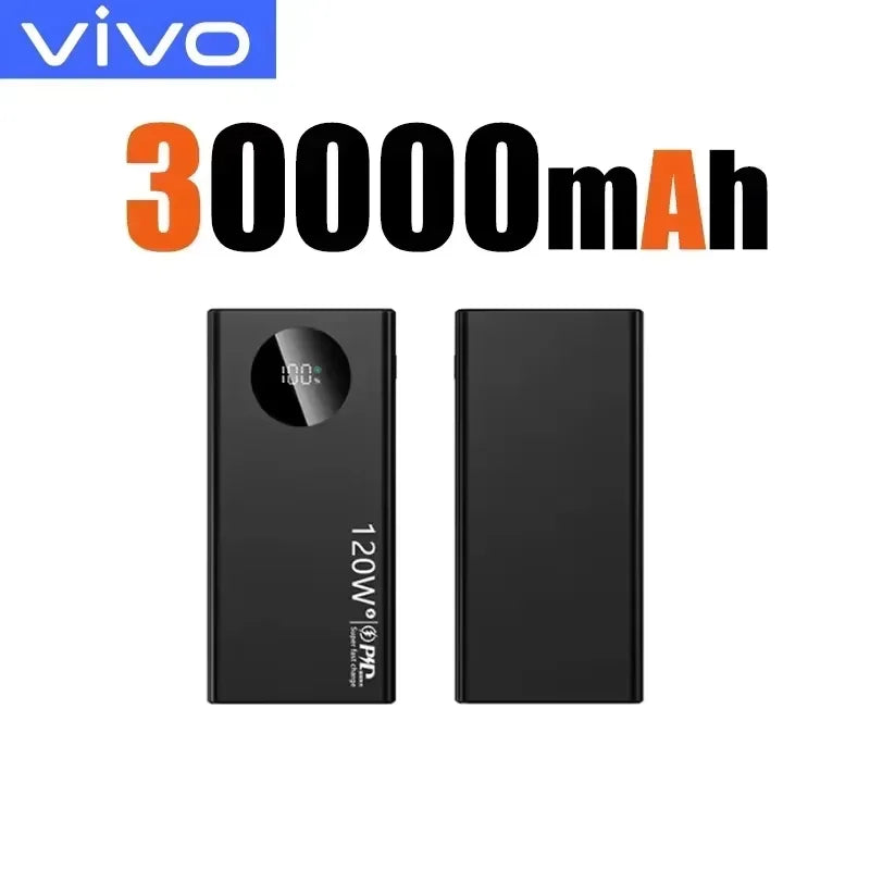 VIVO 50000mAh Power Bank 120W Super Fast Charging Digital Display Type-C USB Portable Charger For iPhone Samsung Huawei 2026 New Car Mobile World