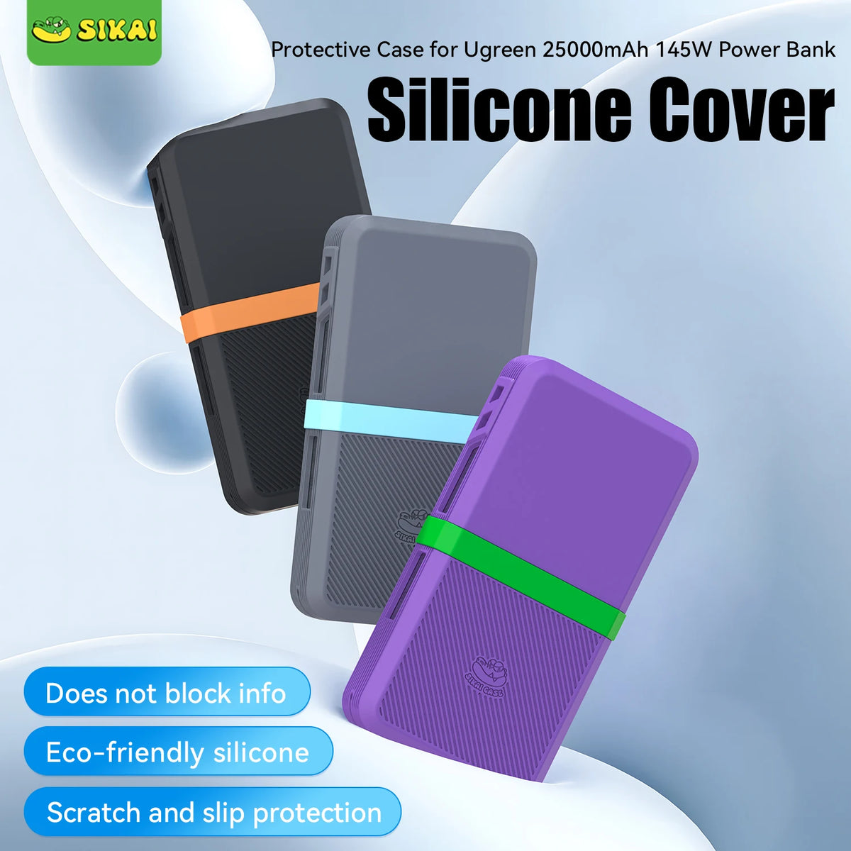 Dustproof Protective Cover Travel Silicone Case for Ugreen Laptop PowerBank Shockproof Cover for UGREEN 145W 25000mAh Power Bank