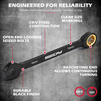SEDY 24Pcs Ratcheting Wrench Set 72-Tooth CR-V Steel with Durable Black Finish Ratchet Spanners with Roll-Up Tool Pouch Repair