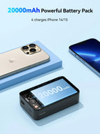 NEWDERY 20000mAh Magnetic Power Bank PD 20W Wireless Fast Charging for iPhone 15/14/13/12/Pro Max/Pro/Plus/Mini/ AirPods 3/2/Pro Car Mobile World