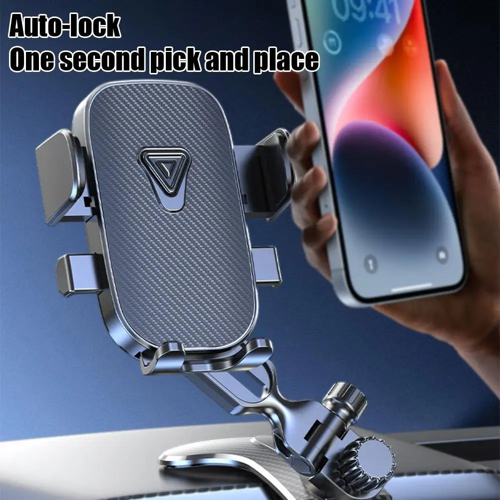 Dashboard Car Phone Mount ABS Auto Cell Phone Holder 1800° Rotation Triangle Anti-Slip Car Phone Stand For Safe Navigation