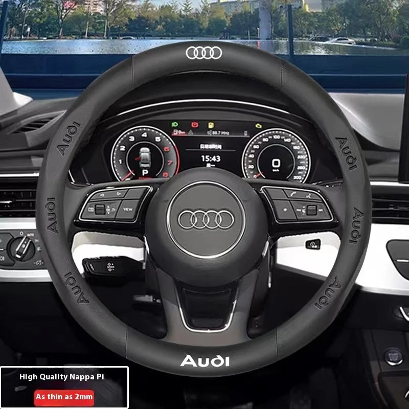 Car AntiSlip Carbon Fiber Leather Steering Wheel Cover For Audi A3 A4 A5 A6 A7 A8 Q1 Q2 Q3 Q5 Q7 Q8 S3 S4 S5 S6 RS3 RS4 RS5 TT CM World