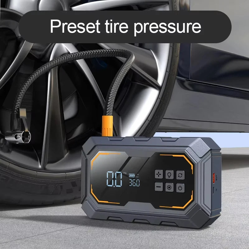 Vyvylabs 12v Car Jump Starter Power with Air Compressor 6000mAh Bank Portable Wireless Air Pump Auto Emergency Booster Starter