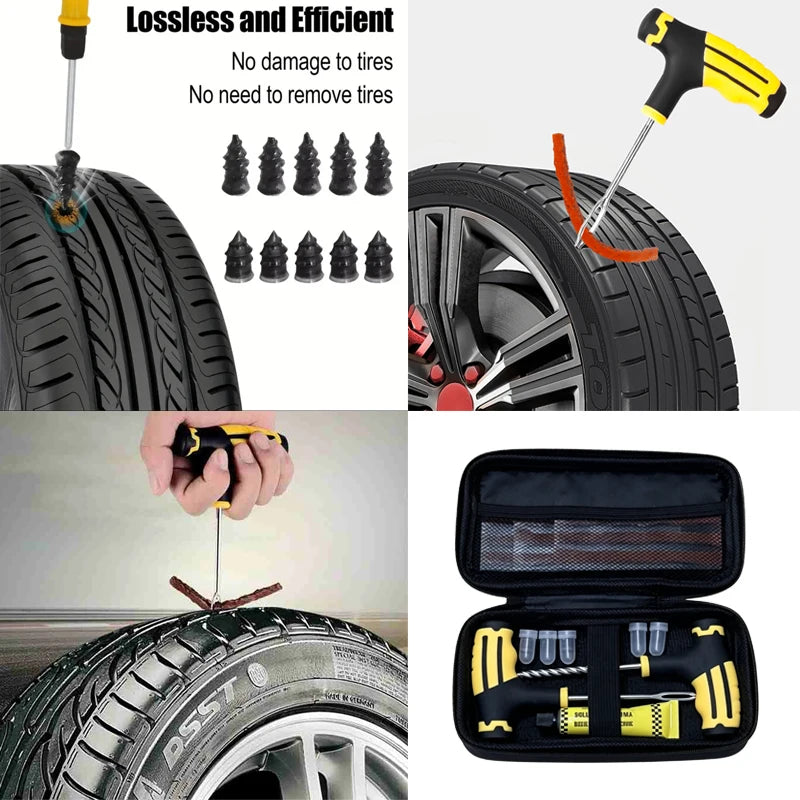 2026-HOT Car Tire Repair Kit Puncture Plug Tools Tyre Puncture Emergency for Tire Strips Stirring Glue Repair Tool Kit