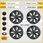 Full Rim Cover 4PCS Hub Cap 19 Inch for Tesla Model Y Wheel Cap Performance Automobile Hubcap Gemini Wheel Accessories 2018-2024