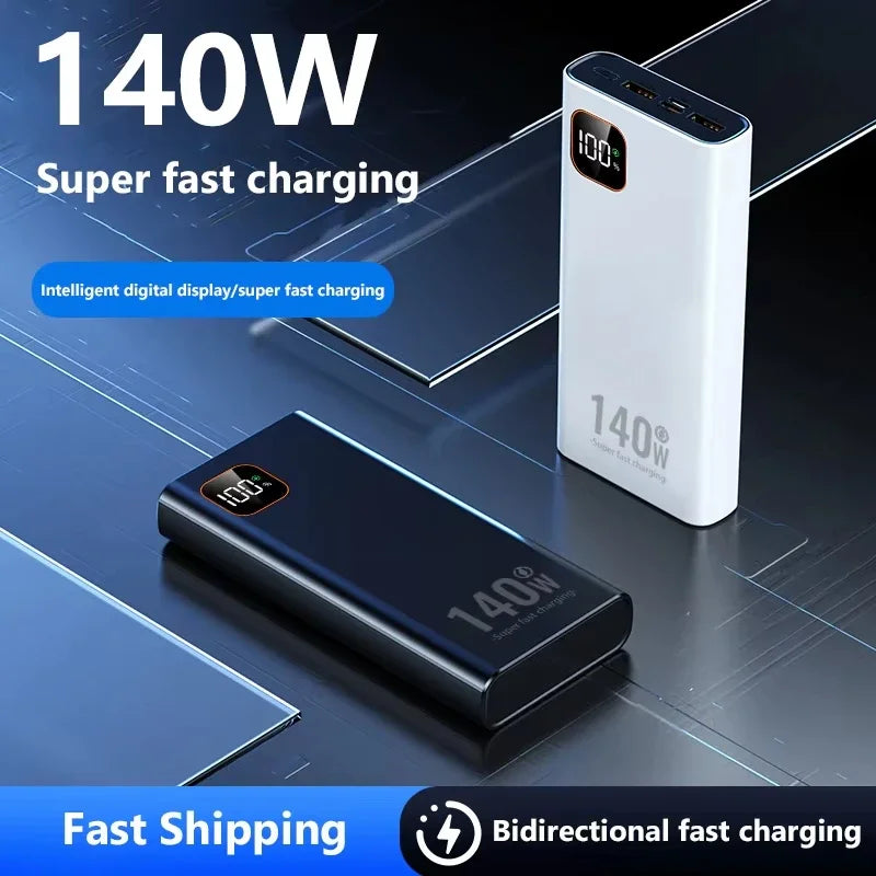 Lenovo 140W 500000mAh Ultra Capacity Power Bank Super Fast Charging CCC Portable Battery Charger For IPhone Samsung 2026 New Car Mobile World