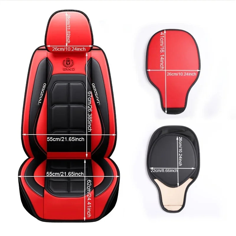 All inclusive seat cover, full leather car seat cushion, single seat driver and passenger seat cover, all season universal pad CM World