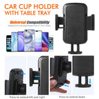 4 In 1 Car Cup Holder Expander Tray with Phone Holder Car Drink Holder 2 Cup Holders Road Trip & Car Traveling Essential Gadget CM World