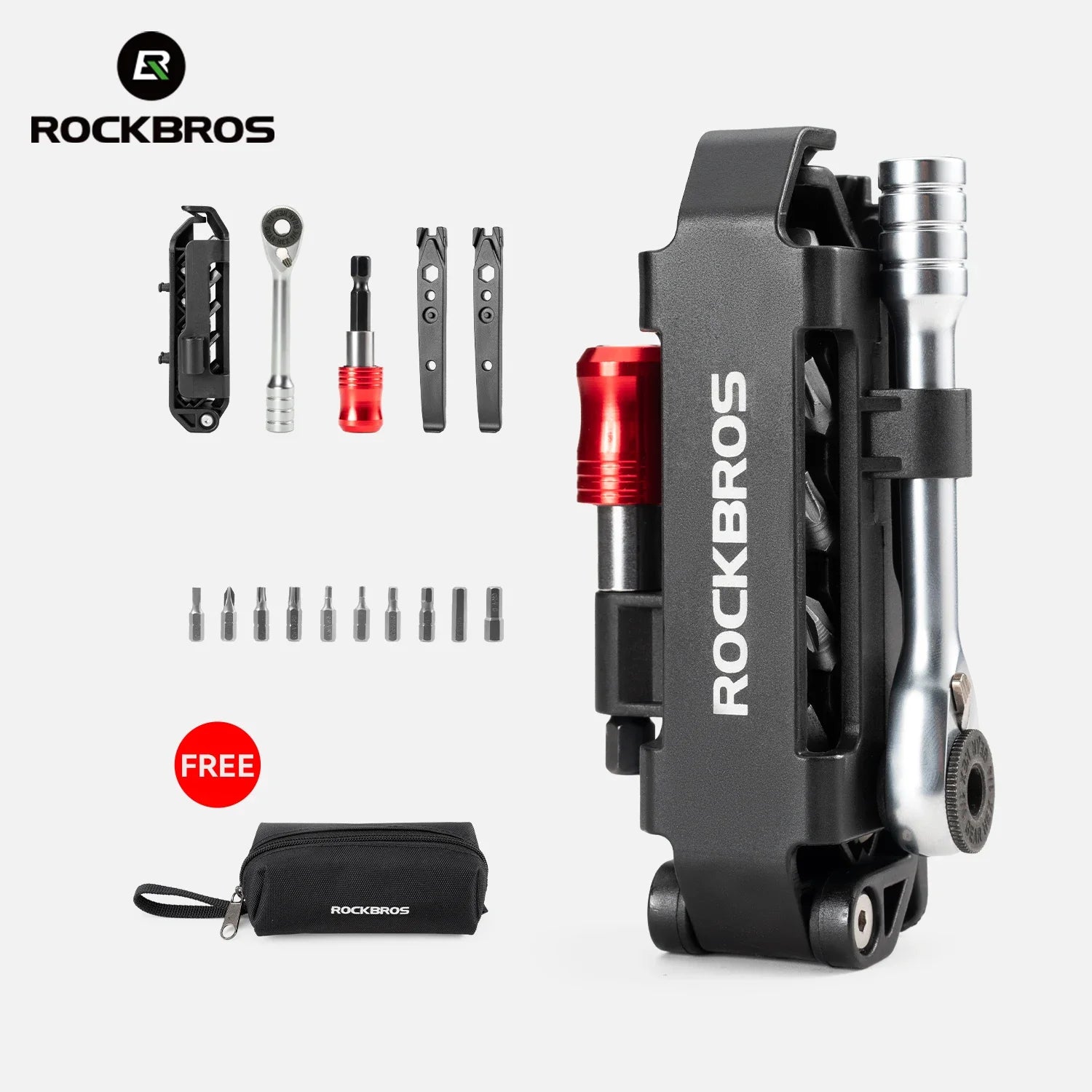 ROCKBROS Bike Repair Tools Multifunctional Ratchet Wrench Set Compact Folding Combination Aluminum Bicycle Ratchet Tool Set CM World