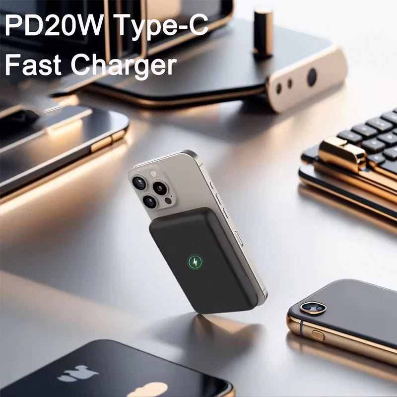 Magnetic Wireless Charger 10000mAh: 15W PD Fast Charging Power Bank for iPhone 16/17、15/14/13/12 Series Car Mobile World