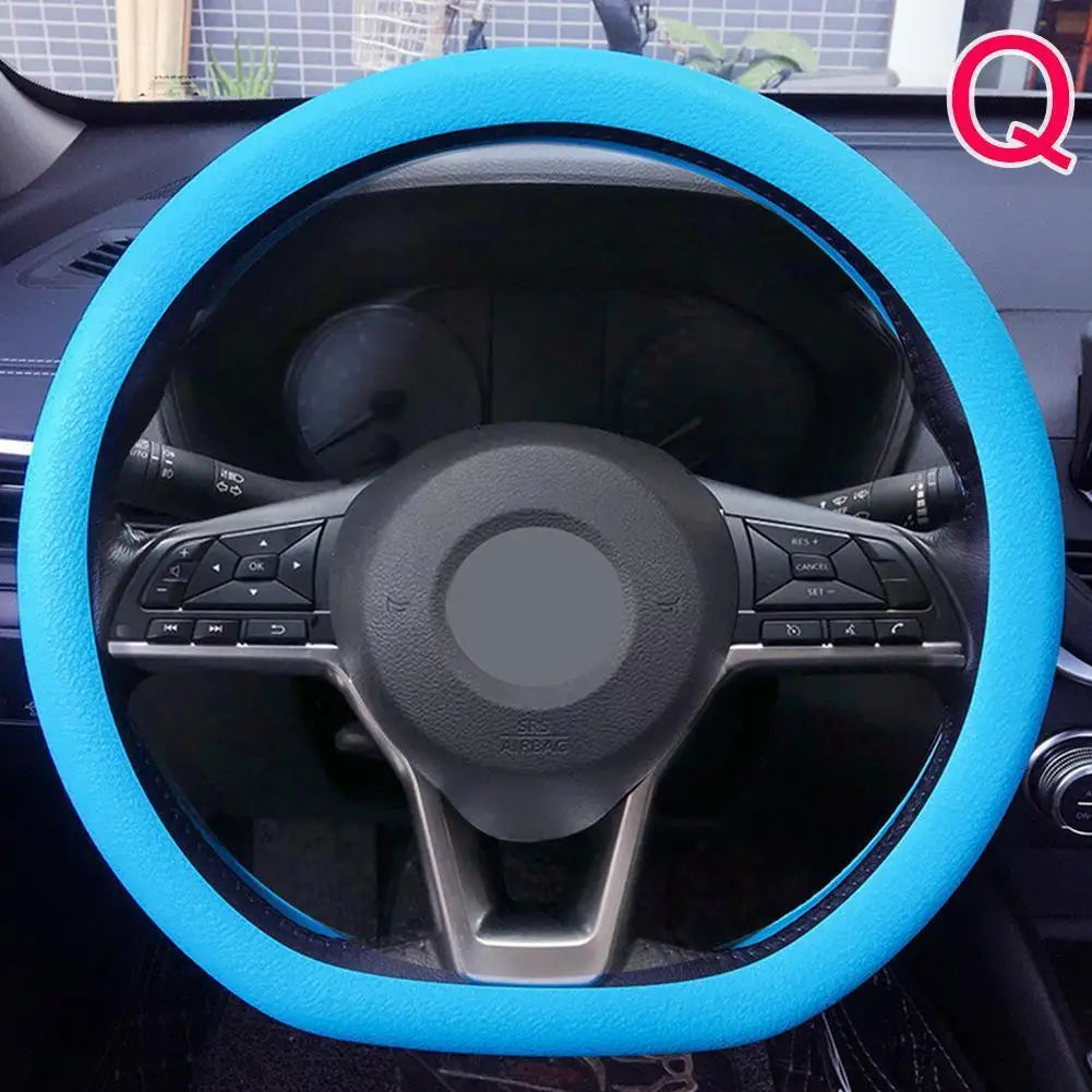 19 Color Car Silicone Steering Wheel Cover For Summer Fashion Sweat Absorbent Non-slip Handle Cover General DIY Parts CM World