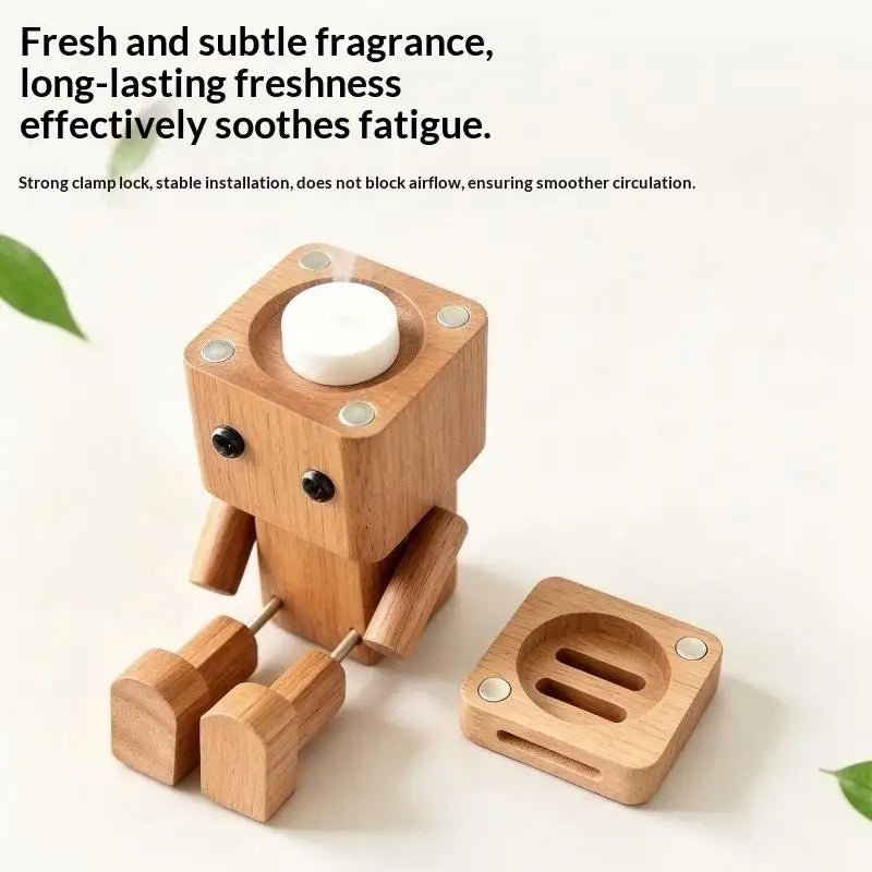Solid Wooden Car Air Freshener Movable Vintage Figurine Mild Long Lasting Scent Car Interior Decor for Classic Car Enthusiasts