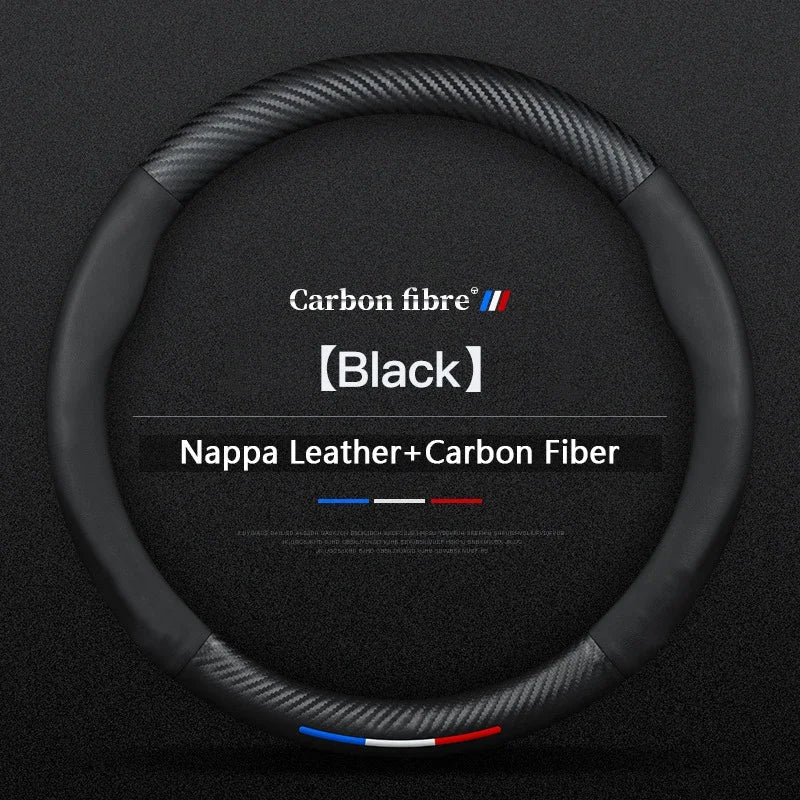 Car Carbon Fiber Steering Wheel Cover For Renault Scenic Clio Laguna 2 3 4 5 KangooFluence Megane Trafic Talisman Twingo Kaptur CM World