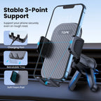 TOPK Car Phone Holder Mount for Cell Phones Upgraded Metal Hook Design,Hands-Free Holder for All Phones,Adjustable & Secure Fit