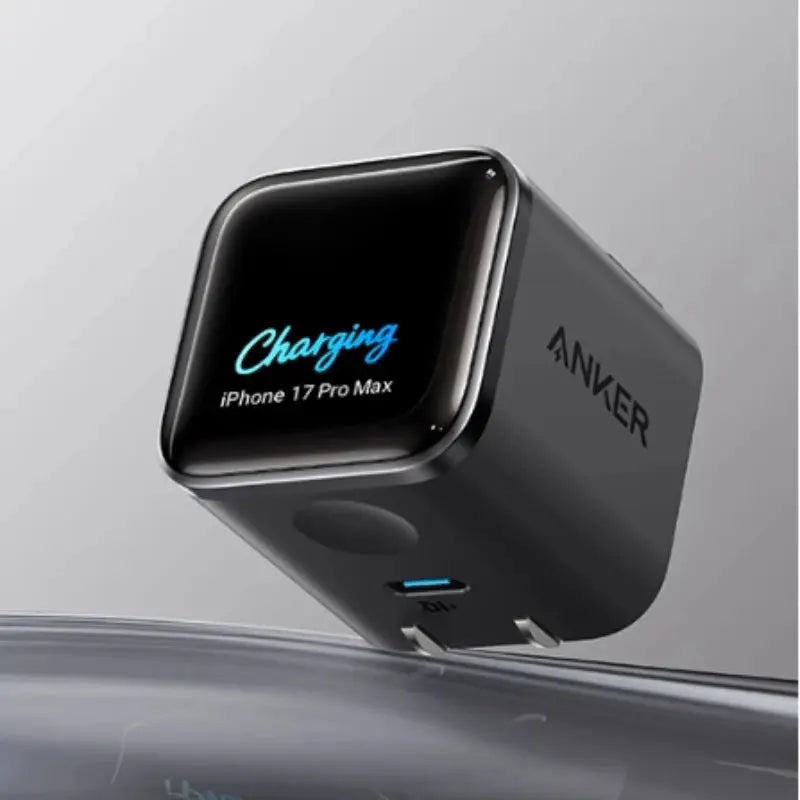 Anker Charging Head Smart Display 45W Fast Three Section Folding Pin GaN Protective Chip for iPhone 17 Pro Max Series Tablet Car Mobile World