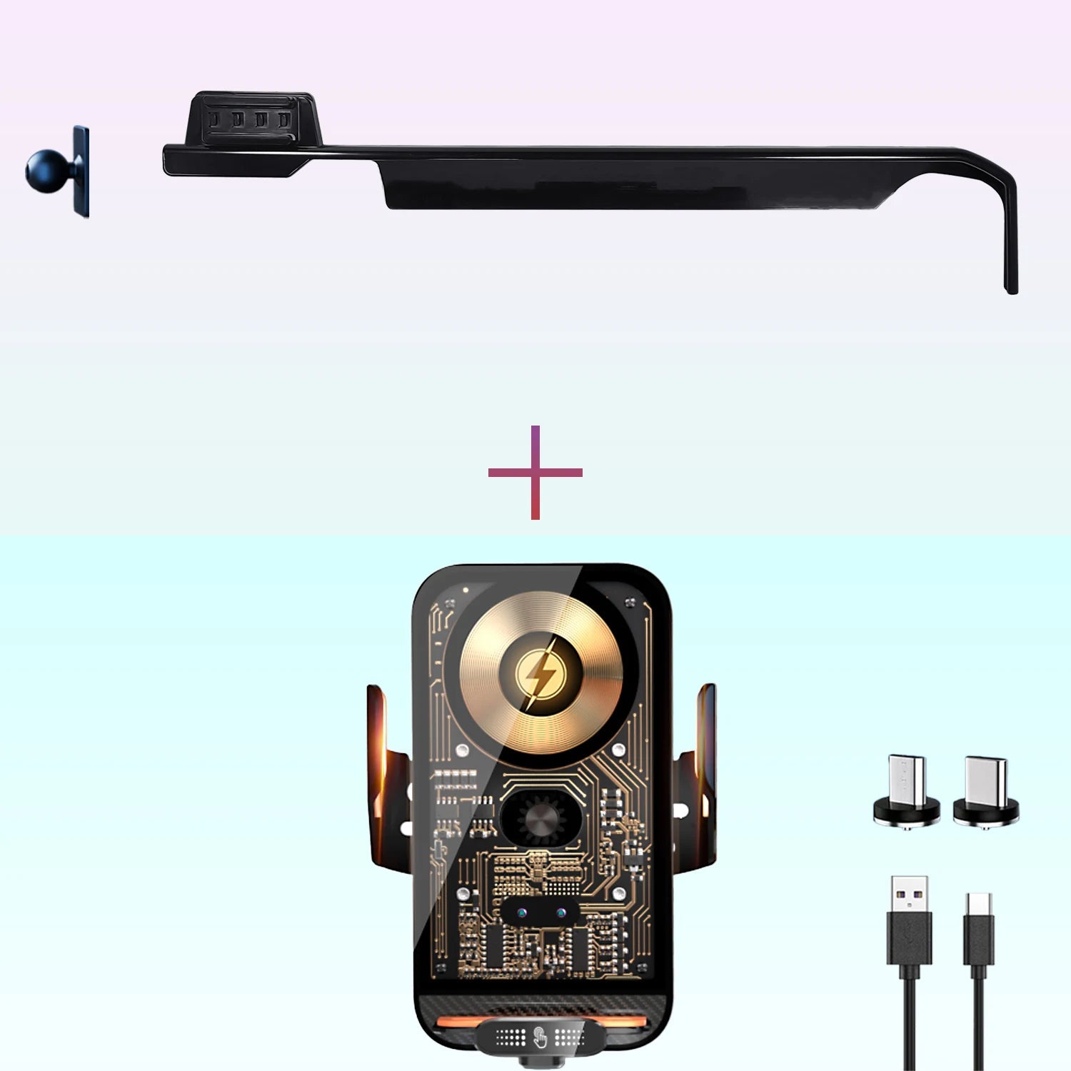 For Chevrolet Silverado 2022 2023 2024 Phone Holder Car Double Bracket Base Magnetic MagSafe Wireless Charging Car Phone Mount CM World