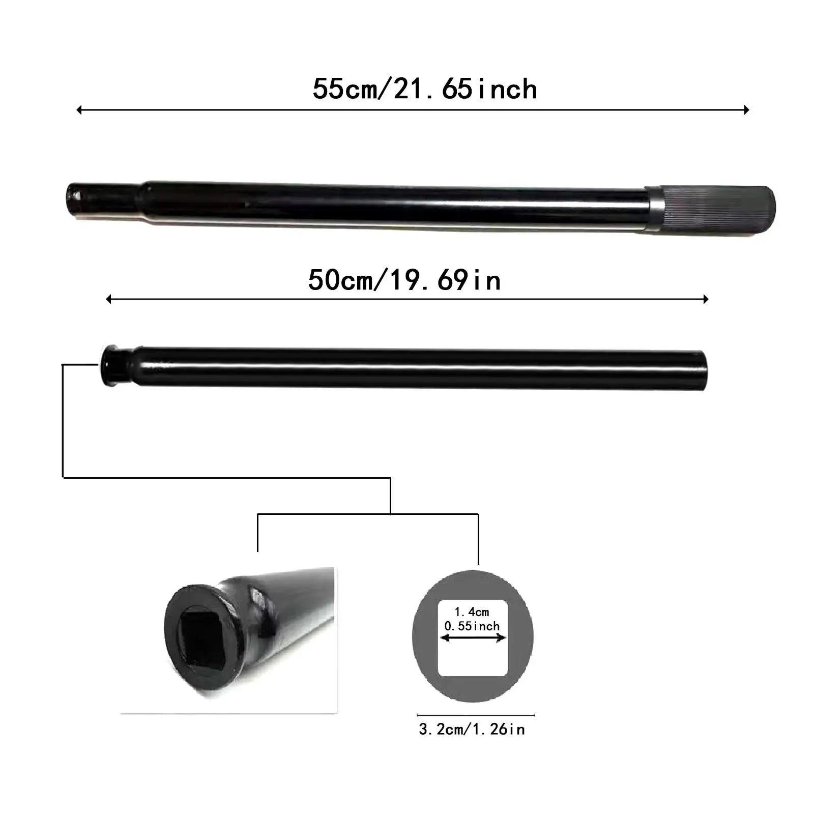 3 ton horizontal hydraulic car jack handle, bottom handle with 14 mm square CM World