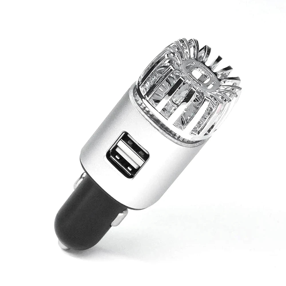 Car Air Purifier Mini Negative Ion Purifier Dual USB Car Charger USB Car Air Freshener Air Purifier Oxygen Bar Air Freshener CM World